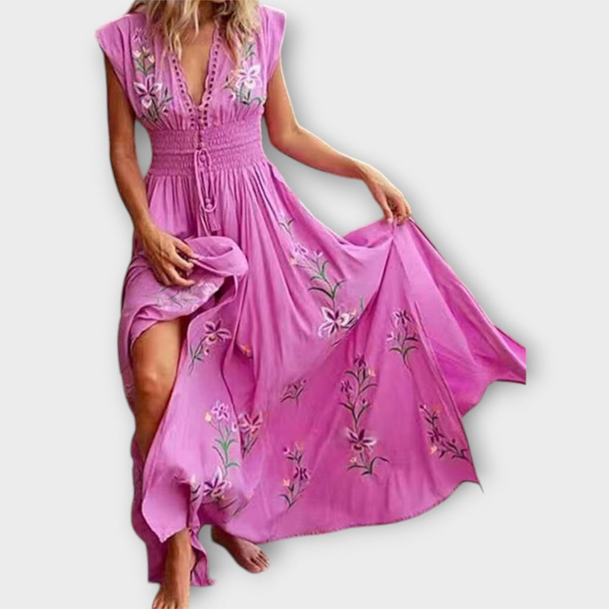 Style200™ | Felizia – Boho Dress with Intricate Embroidery for Festivals