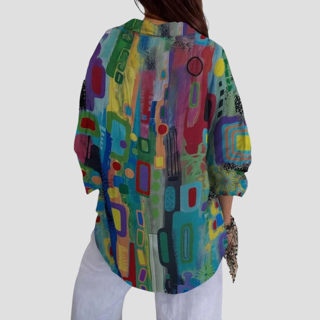 Marjorie™ | Elegant Blouse with Geometric Pattern