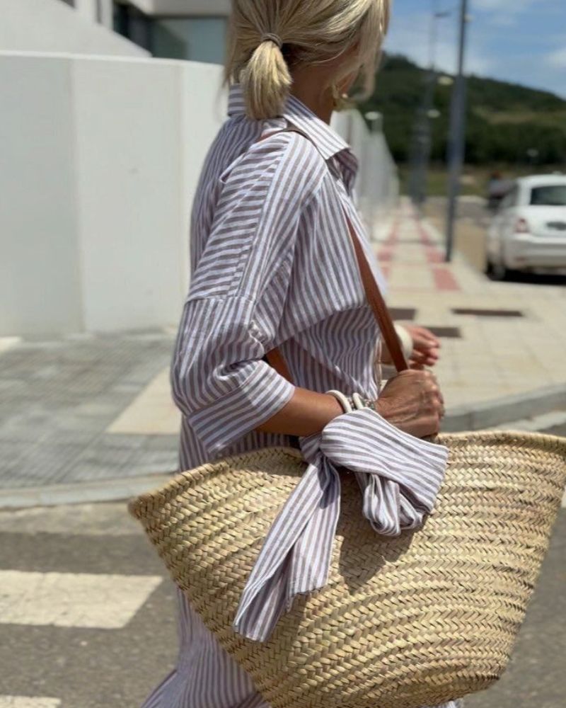 Aria™ | Women Timeless Striped Summer Shirt Dress