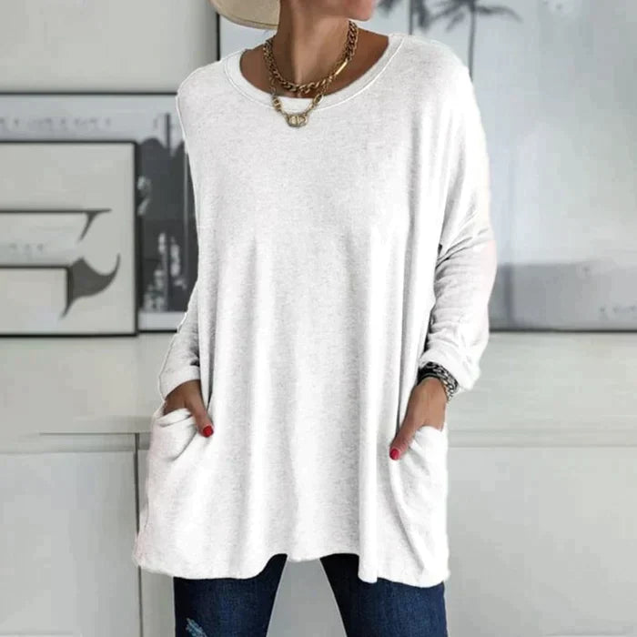 Ruby™ | Women's Oversized Long Sleeve Tunic Top with Pockets