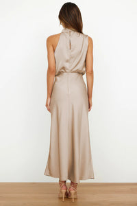 Véronique™ | Wedding Guest Dress – Chic Satin Halter