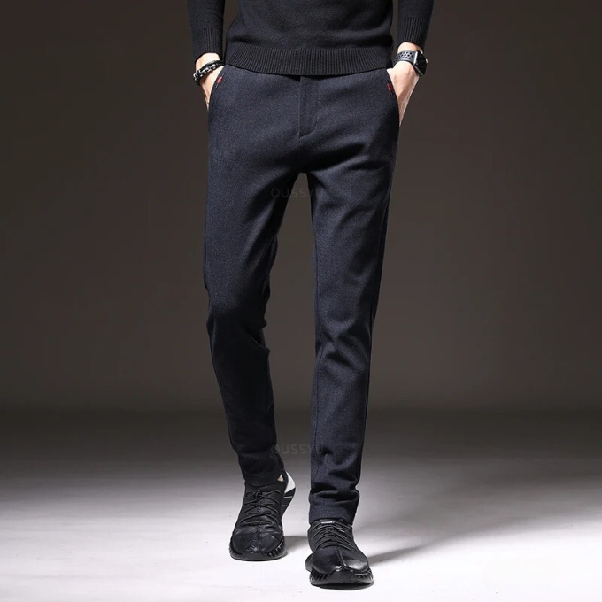 Cassius Brushed Straight-Leg Pants