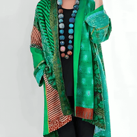 Indigo | Longline Cardigan with Patchwork Print