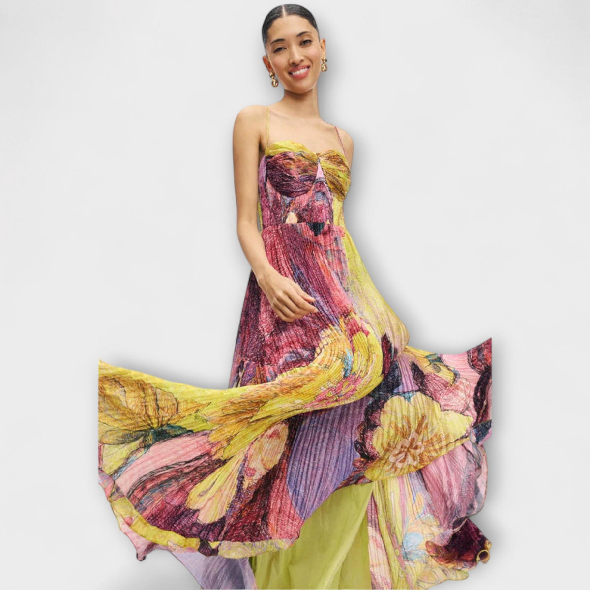 Style200™ | Kiara Ikat Print Maxi Dress for Stylish Occasions