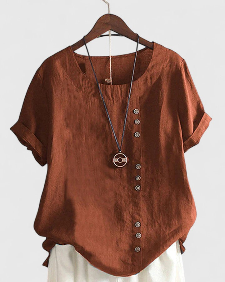 Elisavie™ | Chic Short Sleeve Blouse for Everyday Wear