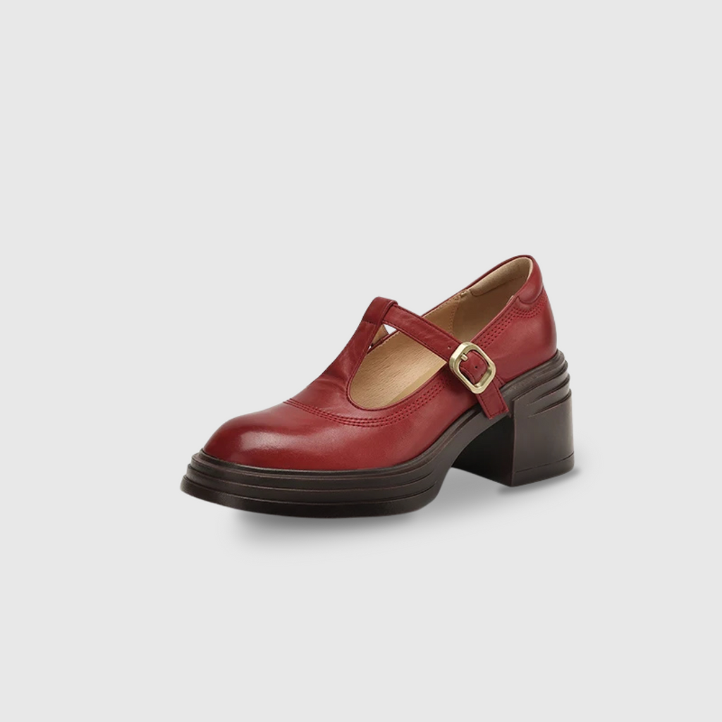 Rowena™ | Women's Chunky Block Heel Mary Jane Pumps Round Toe Strap