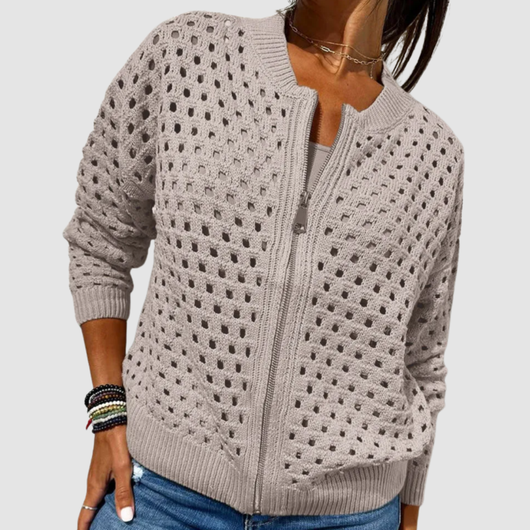 Marlow | Knit Cardigan with Crochet Cutout Detail