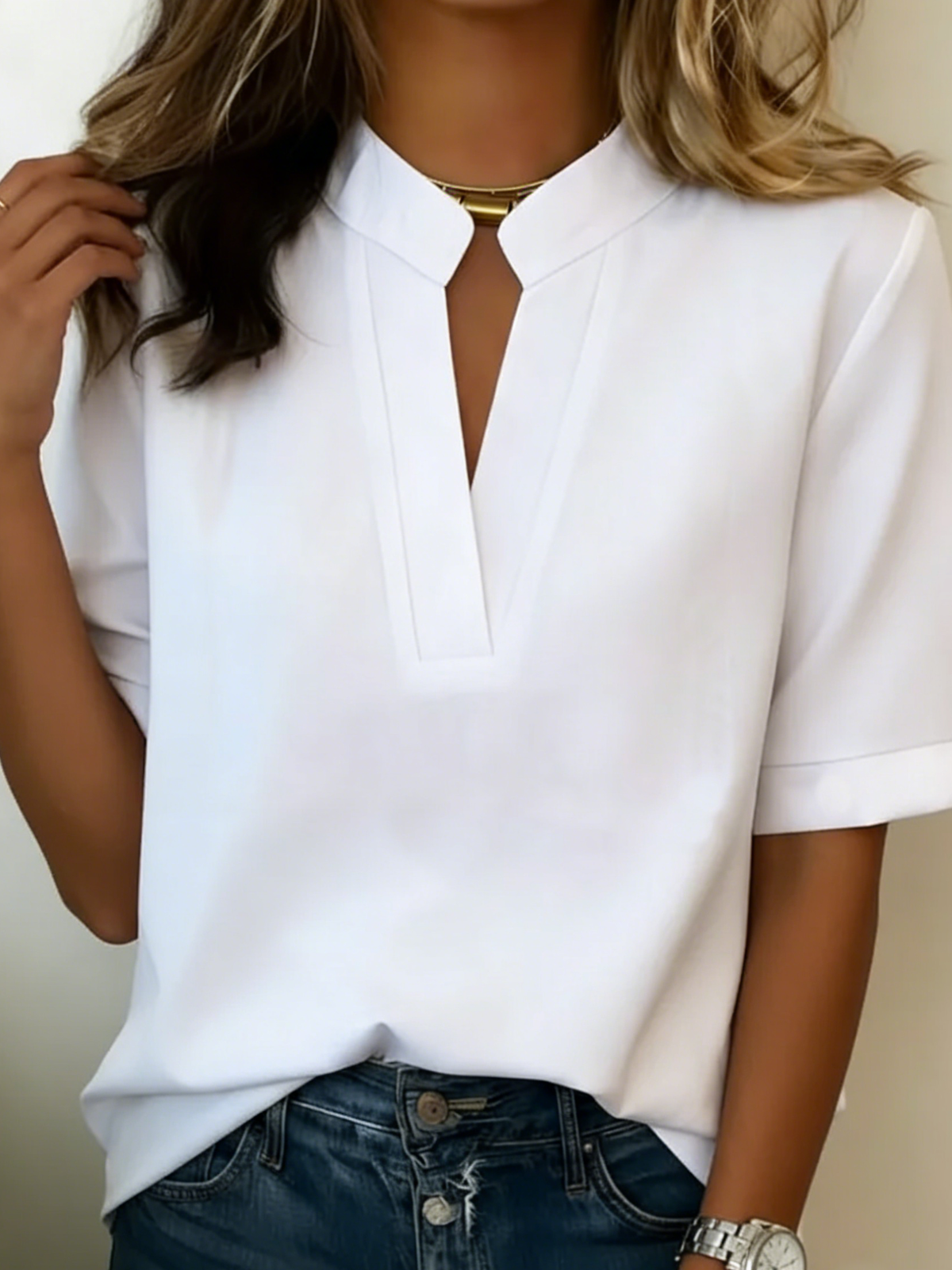 Serena™ | Women's V-Neck Short Sleeve Blouse Casual Summer Top