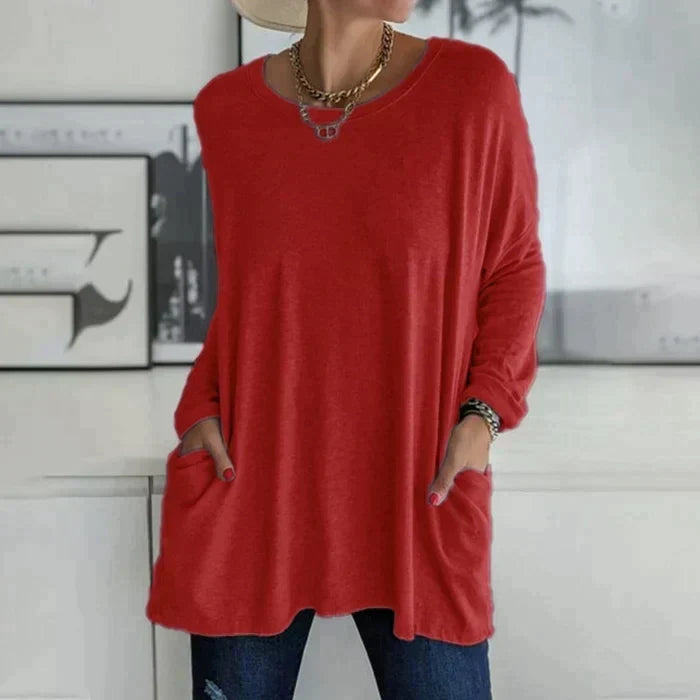 Ruby™ | Women's Oversized Long Sleeve Tunic Top with Pockets