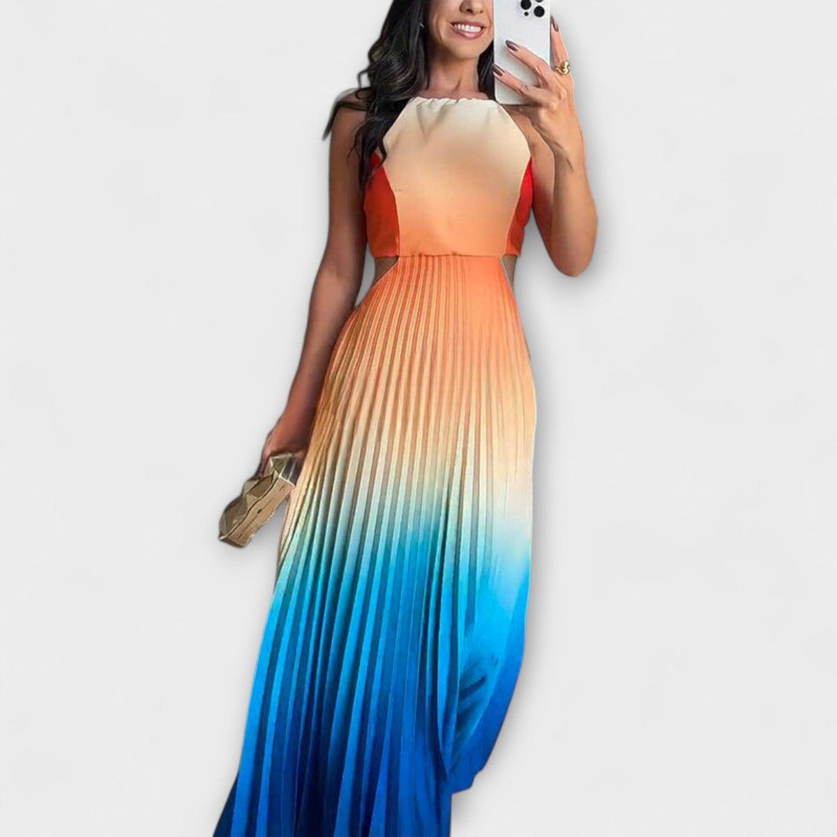 Sabine™ | Chic Backless Tie-Dye Prom Dress