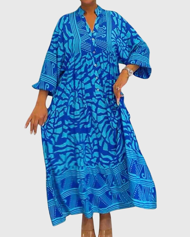 Style200™ | Chic Maxi Dress with Vibrant Print for Any Occasion