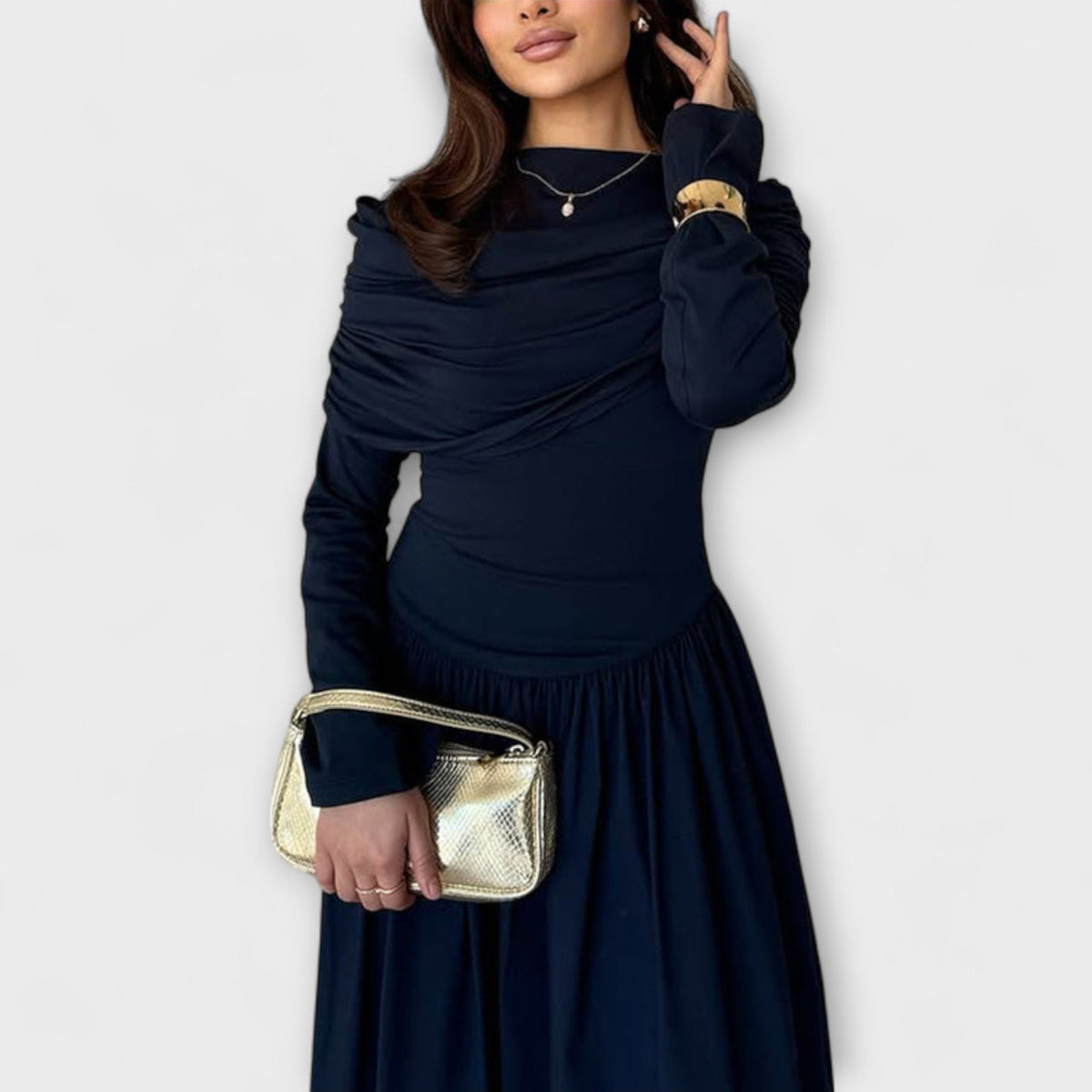 Style200™ | Jessica - Chic Pleated Dress for Everyday Wear