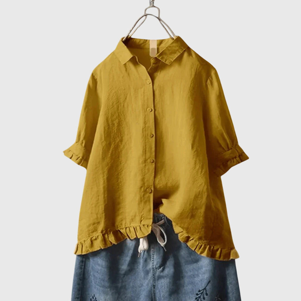 Pamela™ | Chic Cotton Blend Shirt for Any Occasion