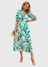Style200™ | Chic Floral Midi Dress for Any Occasion