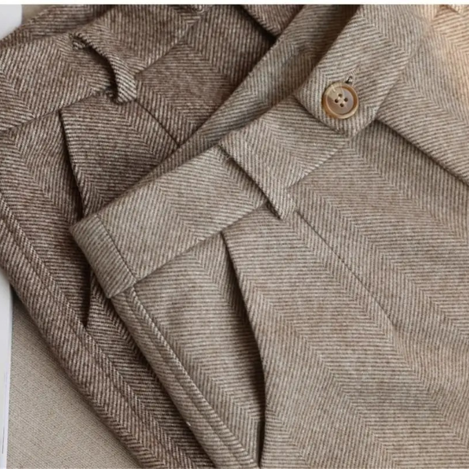 Harrow Herringbone Wool-Look Trousers