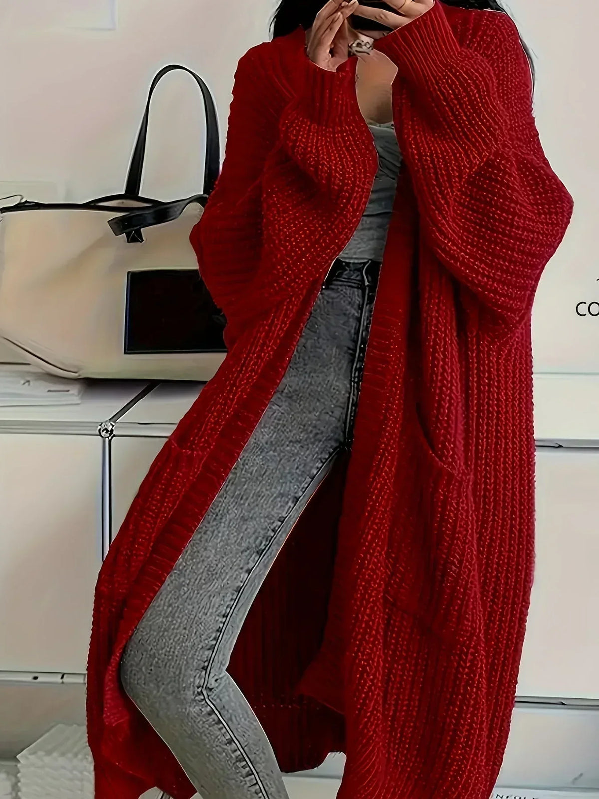 Blake | Long Cardigan with Chunky Ribbed Knit