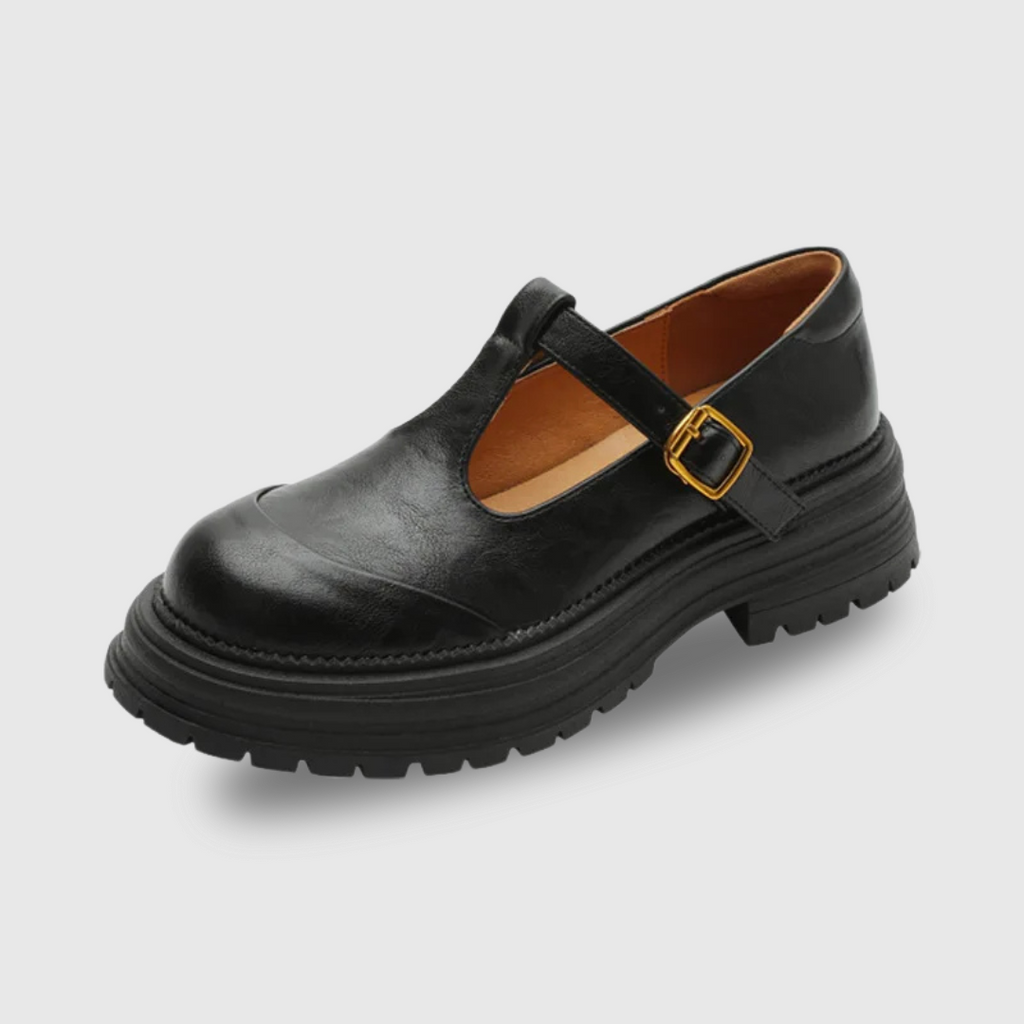Blythe™ | Women's T-Bar Mary Jane Shoes Round Toe Brogue Low Heel