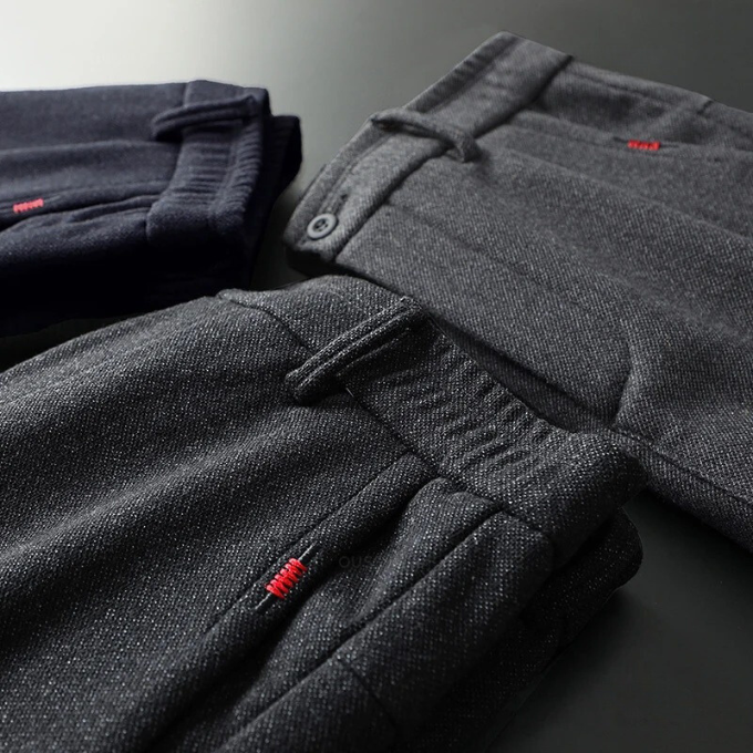 Cassius Brushed Straight-Leg Pants