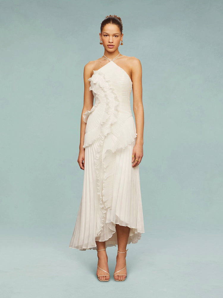 Ursine™ | Abigail - Asymmetric Pleated Dress