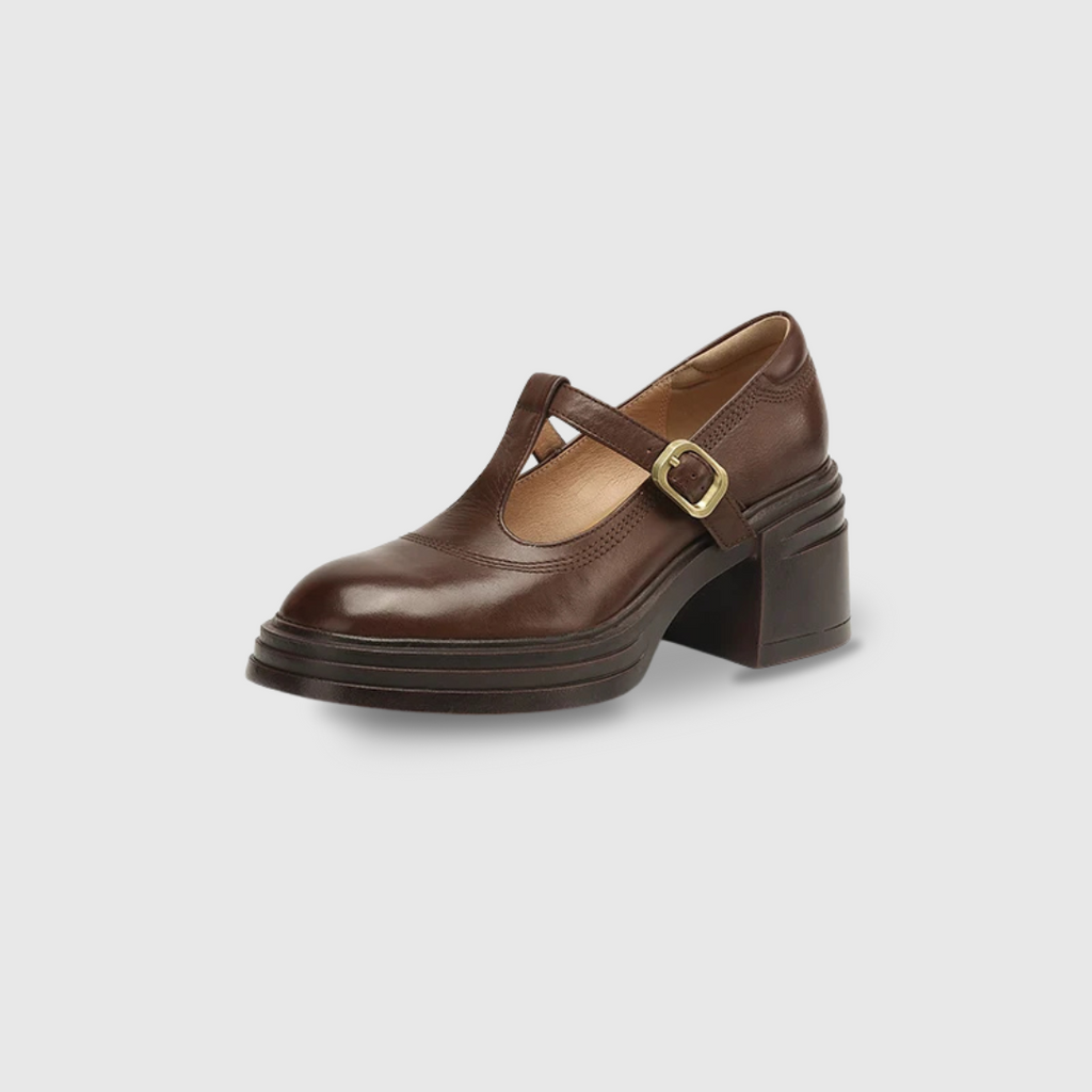 Rowena™ | Women's Chunky Block Heel Mary Jane Pumps Round Toe Strap