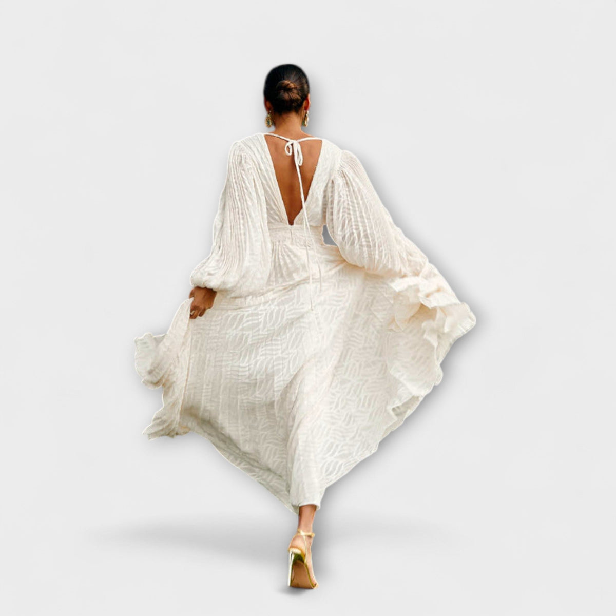 Style200™ | Elsa Cream Maxi Dress – Ideal for Summer Events