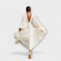 Style200™ | Elsa Cream Maxi Dress – Ideal for Summer Events