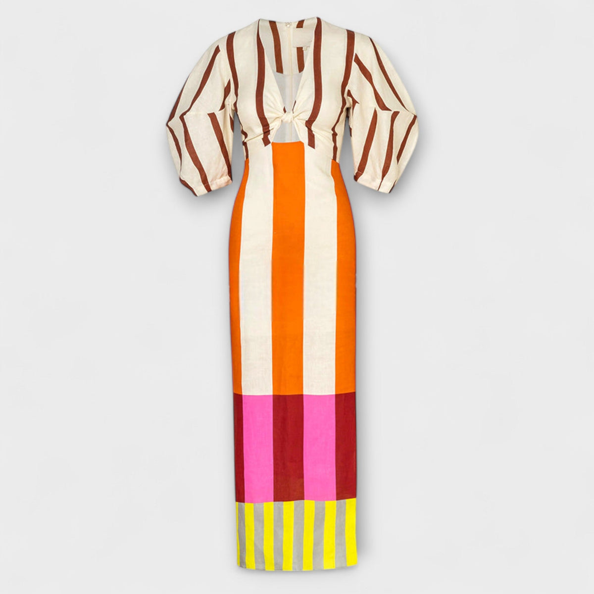 Style200™ | Kaya Maxi Dress: Chic Cutout & Puff Sleeves for Any Occasion