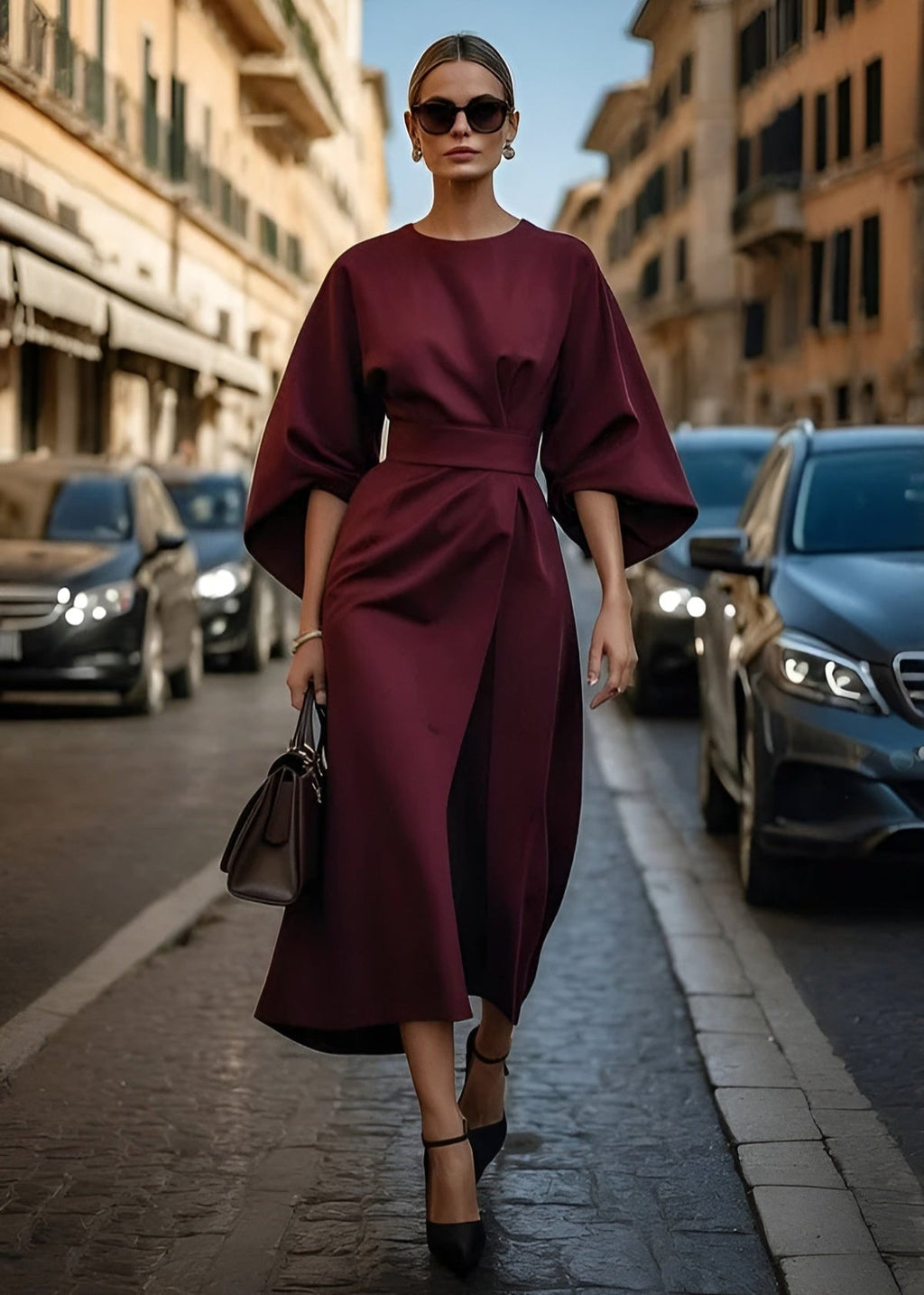 Viviane™ | Eva - Flowy Belted Maxi Dress
