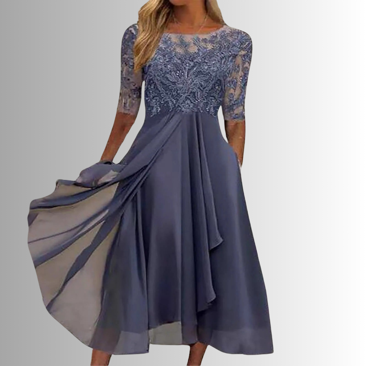 Béatrice | Crew Neck Midi Dress