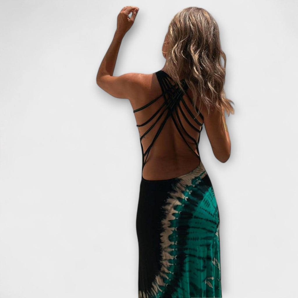 Style200™ | Starry Sky Tie-Dye Maxi Dress for Special Occasions