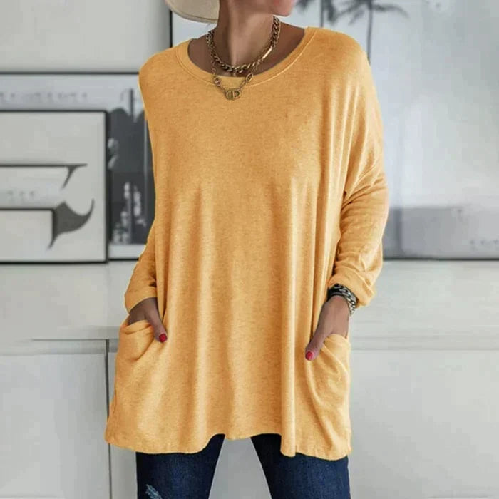 Ruby™ | Women's Oversized Long Sleeve Tunic Top with Pockets