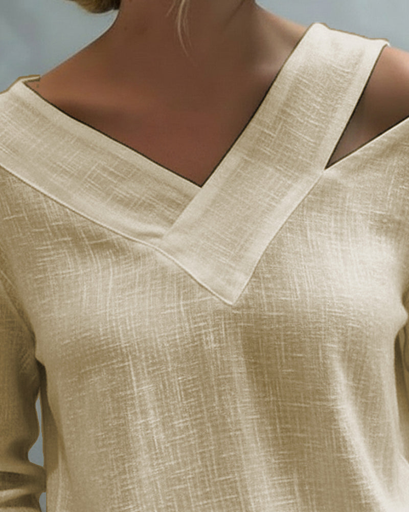 Aria™ | Women's Asymmetric V-Neck Long Sleeve Top
