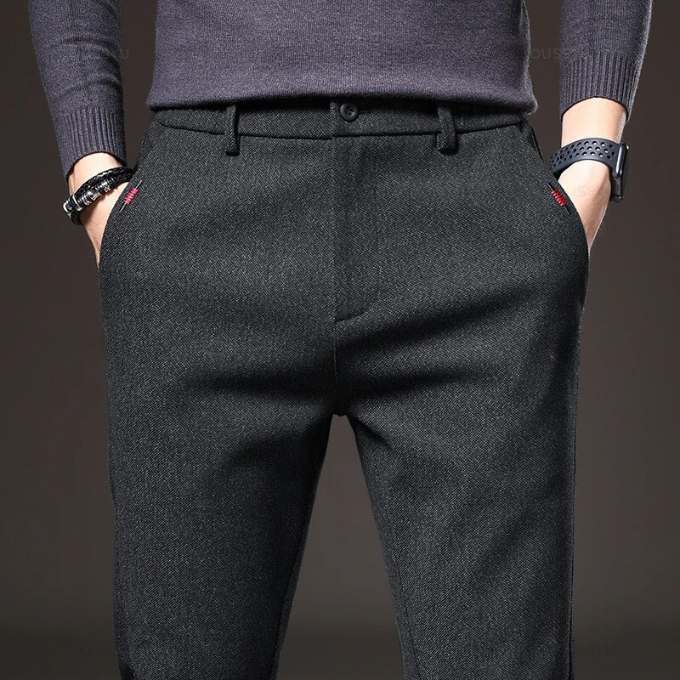 Cassius Brushed Straight-Leg Pants