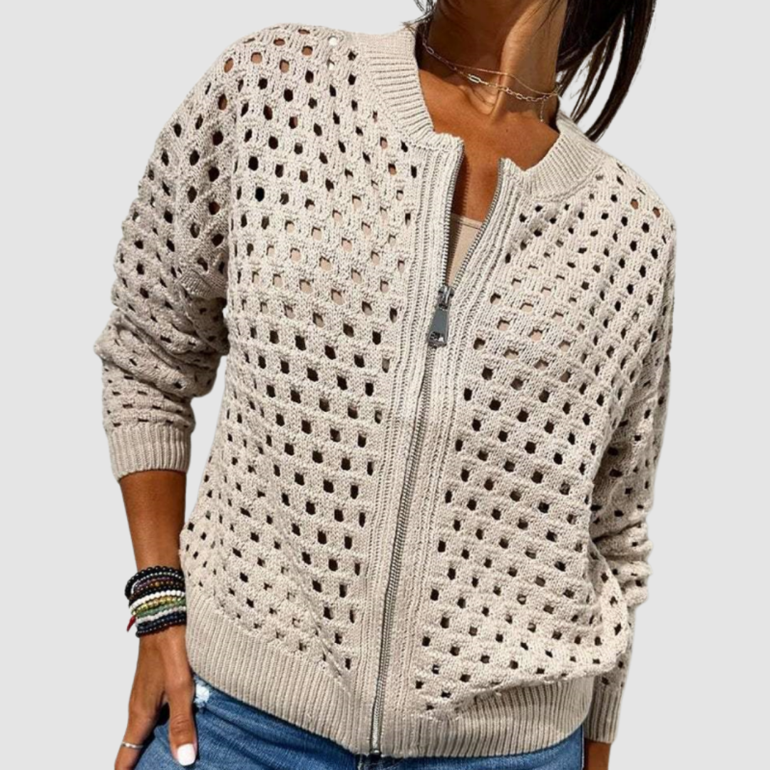 Marlow | Knit Cardigan with Crochet Cutout Detail