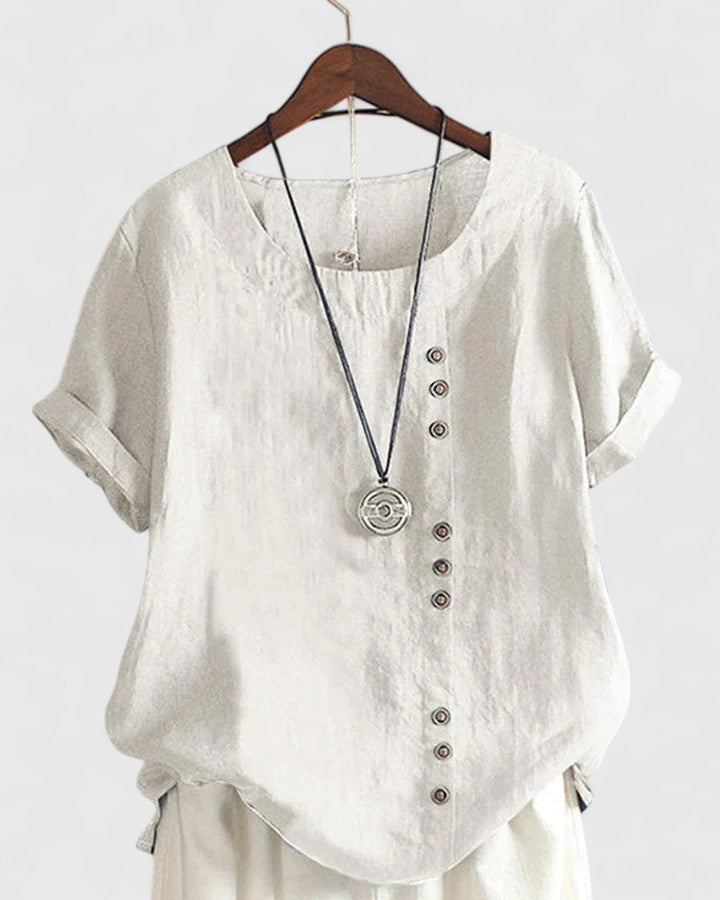 Elisavie™ | Chic Short Sleeve Blouse for Everyday Wear