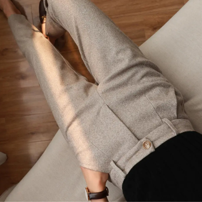 Harrow Herringbone Wool-Look Trousers