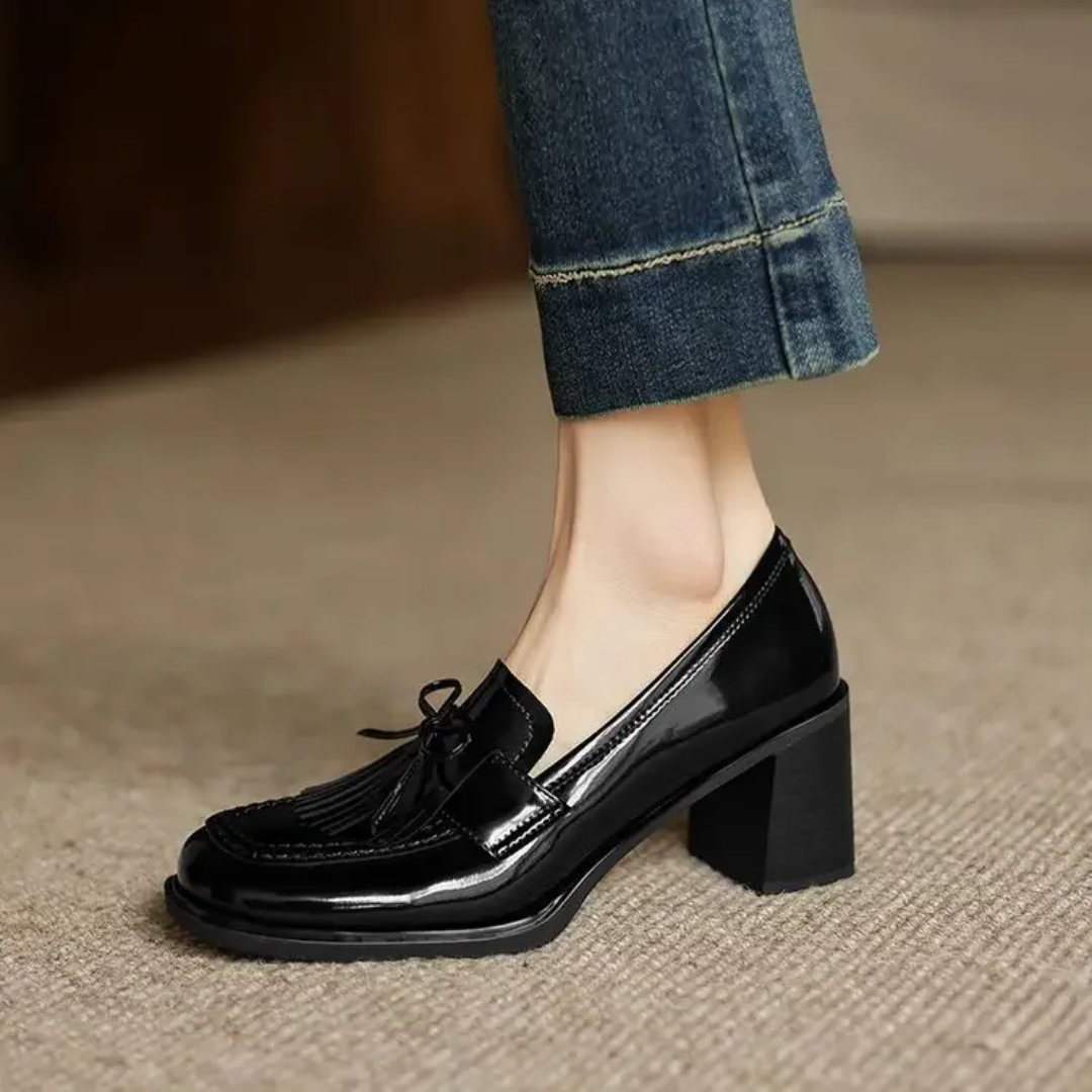 Vivienne™ | Women's Tassel Loafer Pumps Block Heel Round Toe Heels