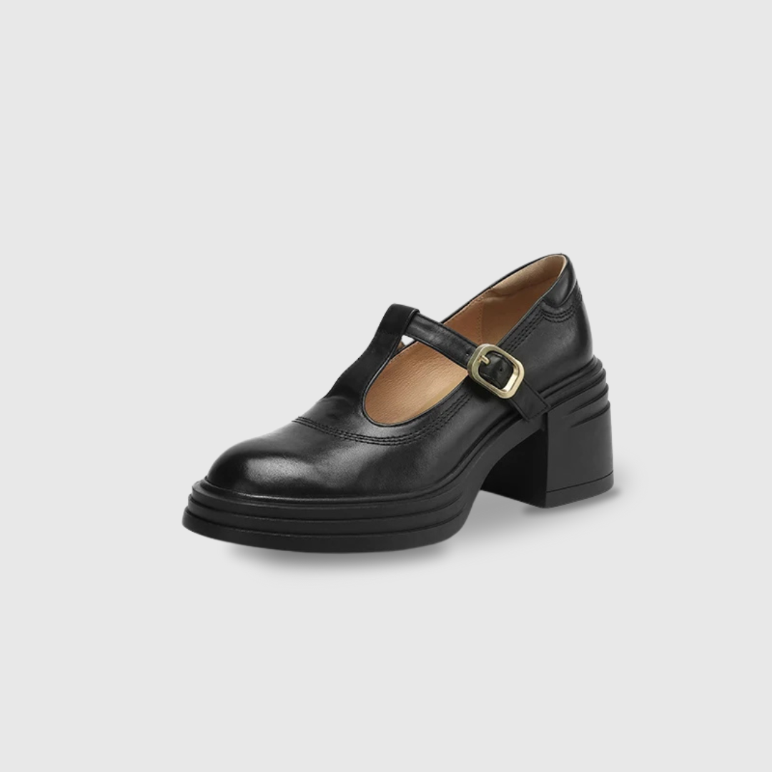 Rowena™ | Women's Chunky Block Heel Mary Jane Pumps Round Toe Strap
