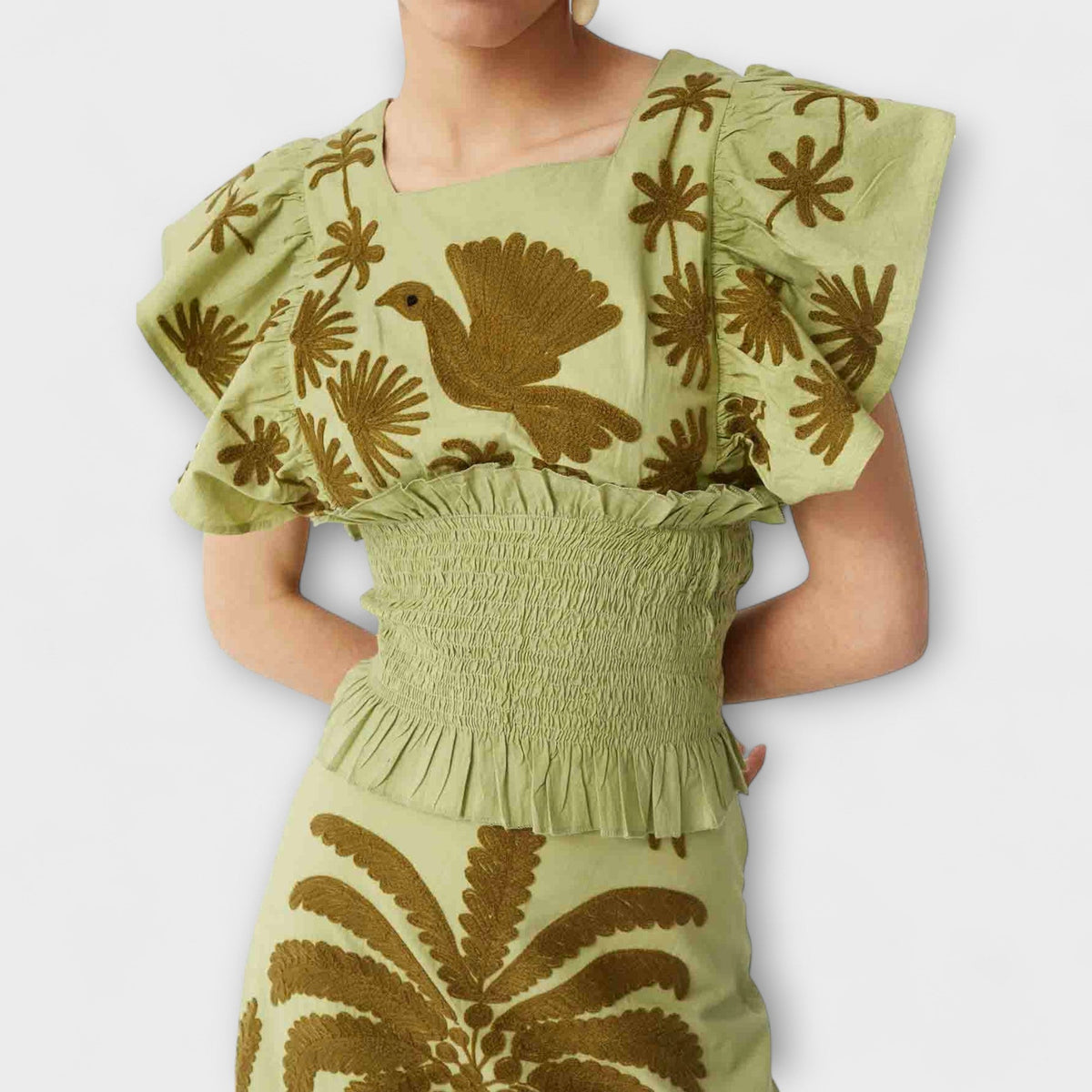 Style200™ | Chic Palm Tree Print Dress for Summer Events