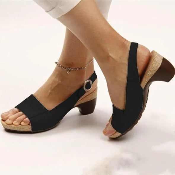 Vivian™ | Women's Block Heel Slingback Sandals with Buckle Strap