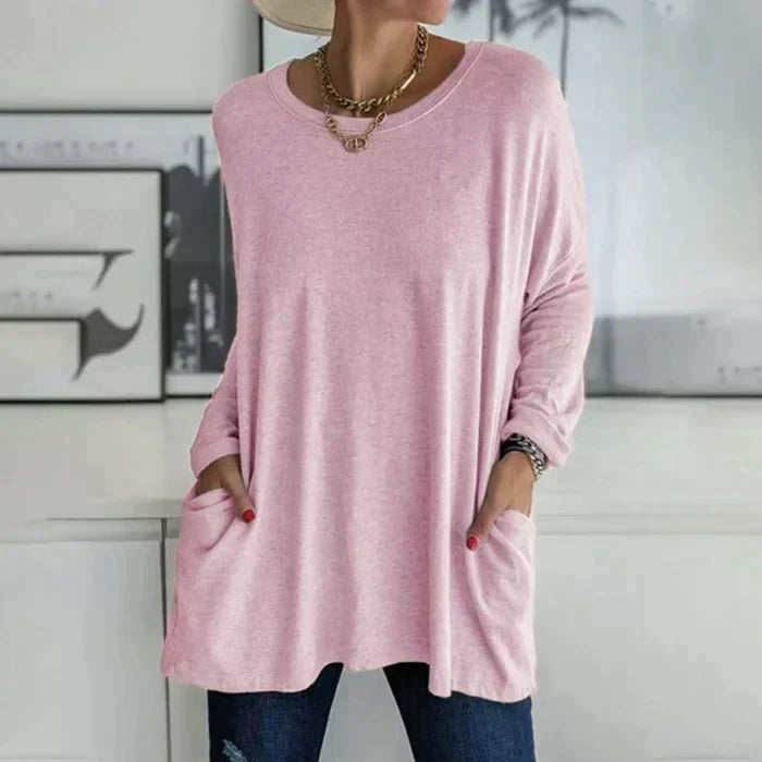 Ruby™ | Women's Oversized Long Sleeve Tunic Top with Pockets