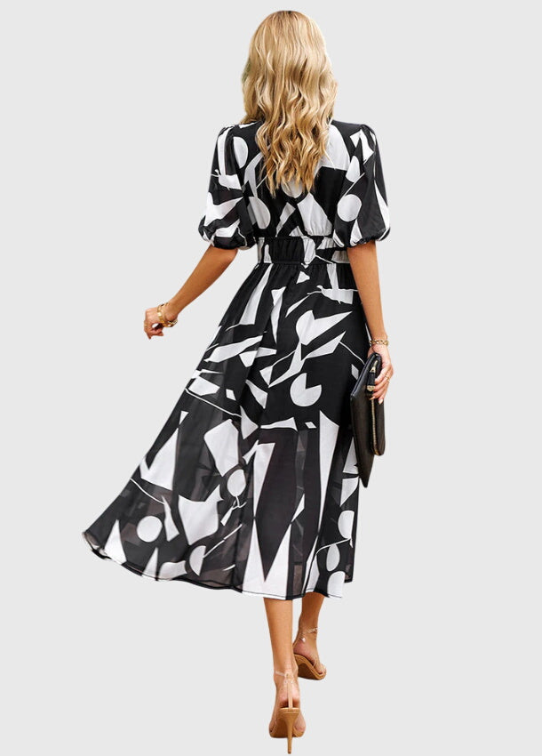 Style200™ | Chic Floral Midi Dress for Any Occasion