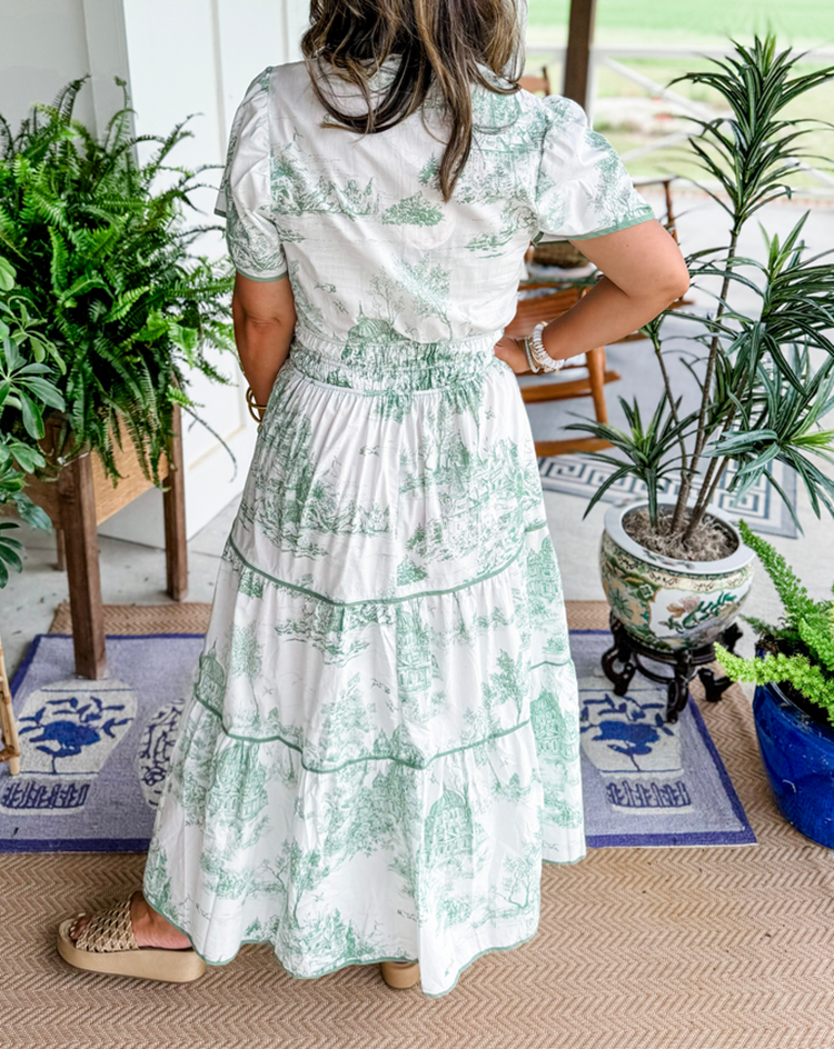Eliza™ | Classic Toile Maxi Dress for Any Occasion