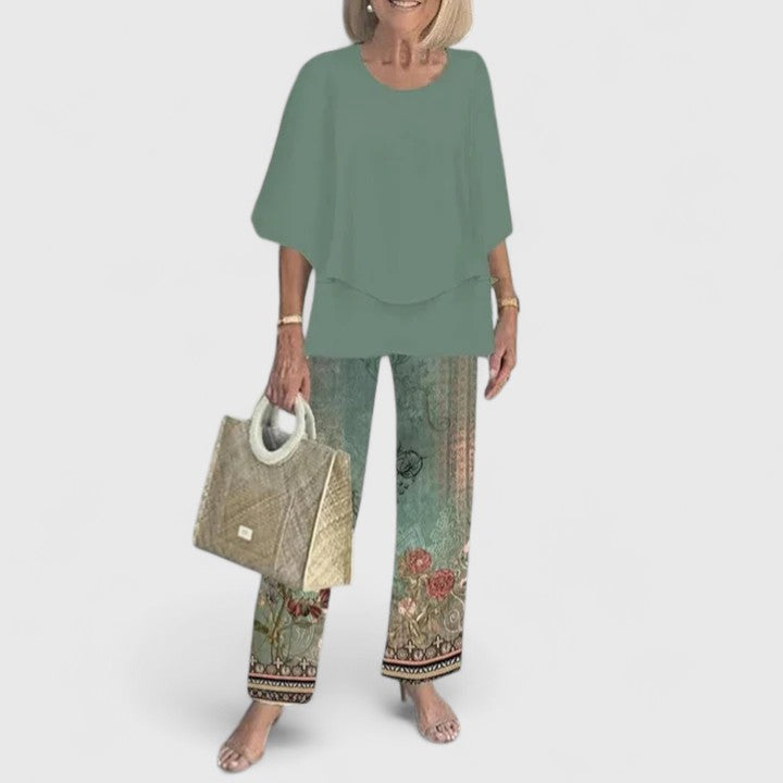 Fern™ | Women's Casual Floral Print Top and Wide-Leg Pants Set