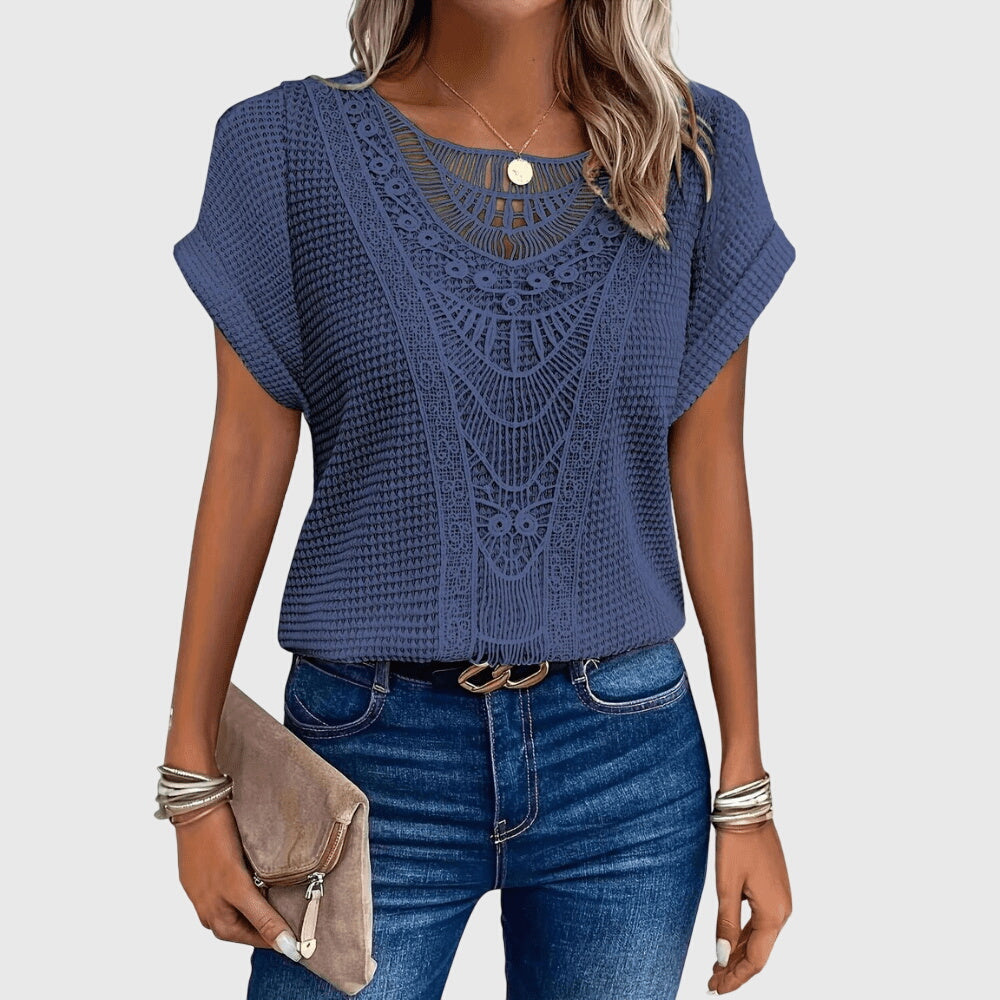 Style200™ | Chic Ibiza-Inspired Pearl Blouse for Every Occasion