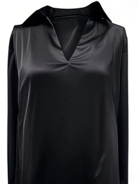 Eva™ | Premium V-Neck Satin Blouse