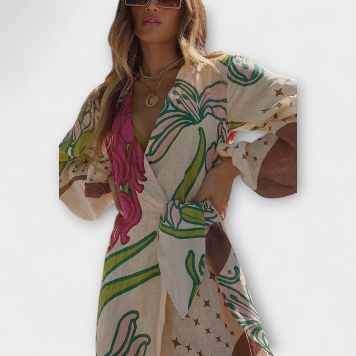 Style200™ | Tracey - Stylish Tie Maxi Dress for Any Occasion
