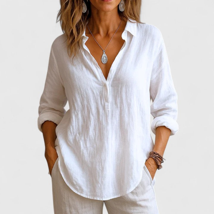 Franzina™ | Stylish Linen Blouse for Every Occasion