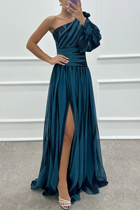 Ursule™ | Wedding Guest Dress - Striped One Shoulder Maxi