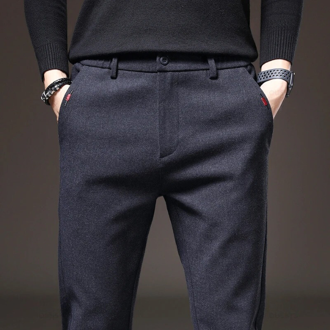 Cassius Brushed Straight-Leg Pants